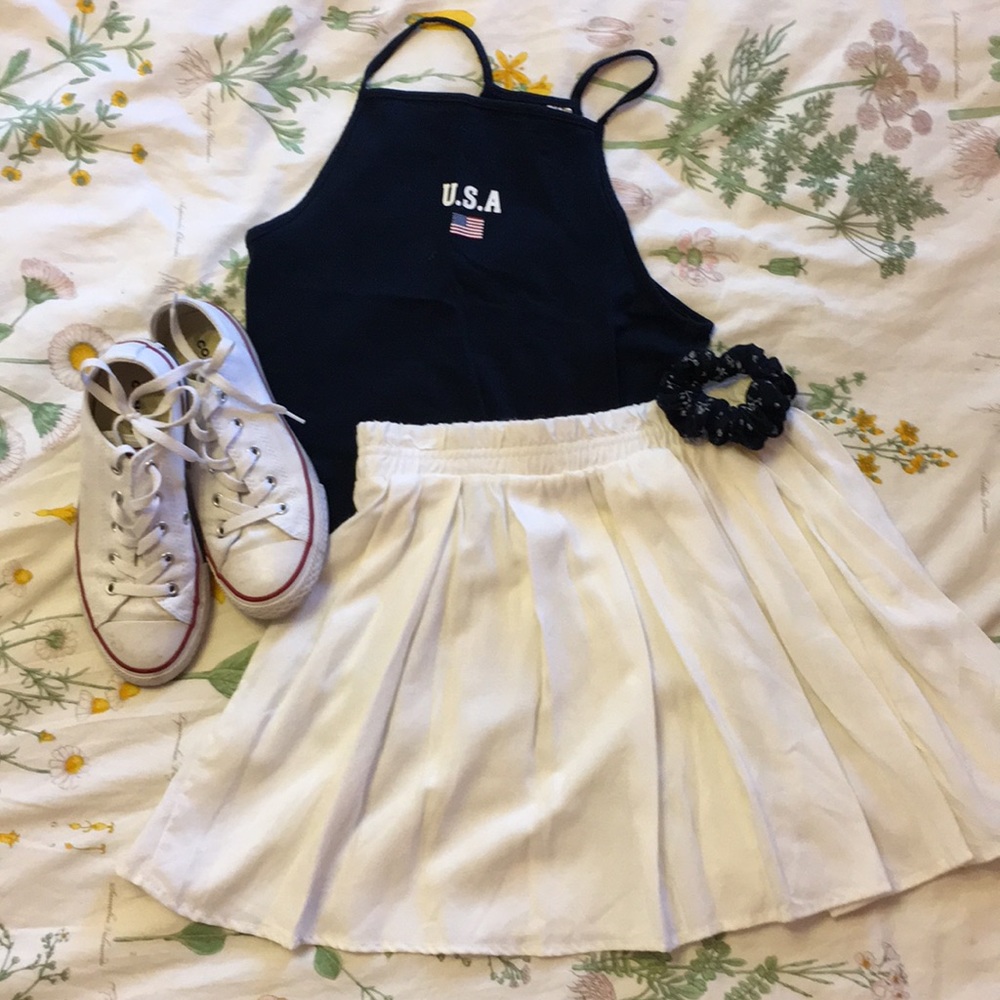 Brandy Melville White Circle Skirt